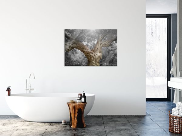 Mächtiger Baum im Wald, Glasbild Schn?ppchen – Bild 4