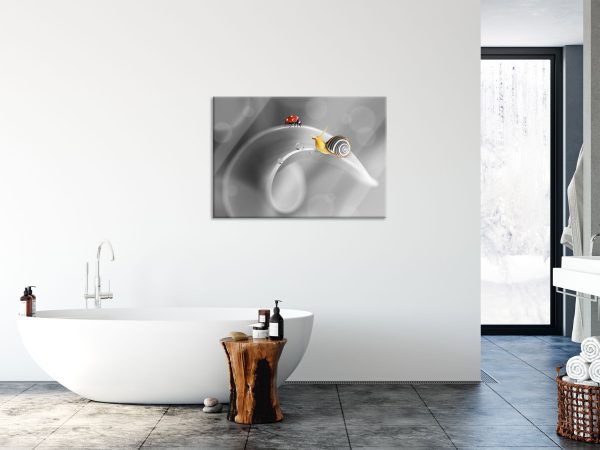 eine Schnecke und Marienkäfer, Glasbild Schn?ppchen – Bild 4