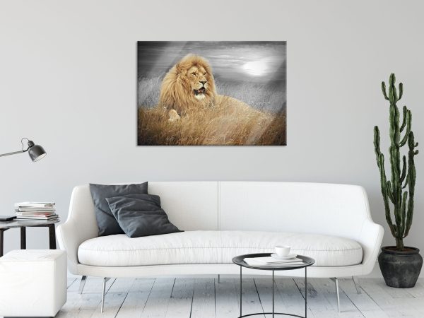 mächtiger Löwe, Glasbild Online – Bild 2